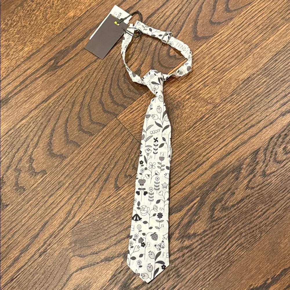 Brand New Fendi Boys Logo Tie | Designer Italian Luxury | Statement Accessory